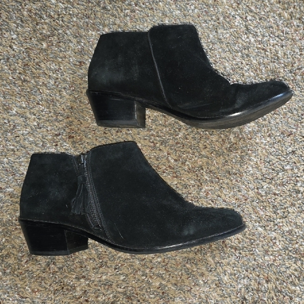 Black Suede Ankle Boots - Vionic Serena Style